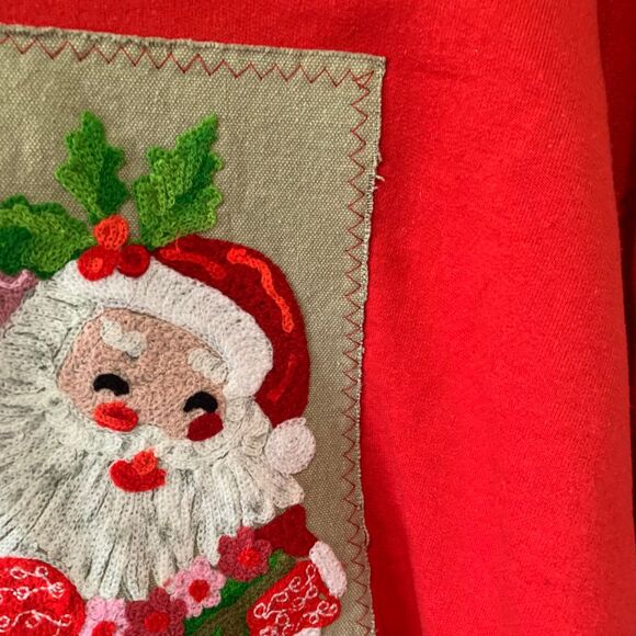 Gildan Crewneck Santa Claus Ugly Christmas Sweater Sz Medium Holiday Party - Picture 6 of 6